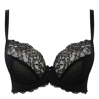 Ana Plunge Black Lace Soft Cup Bra