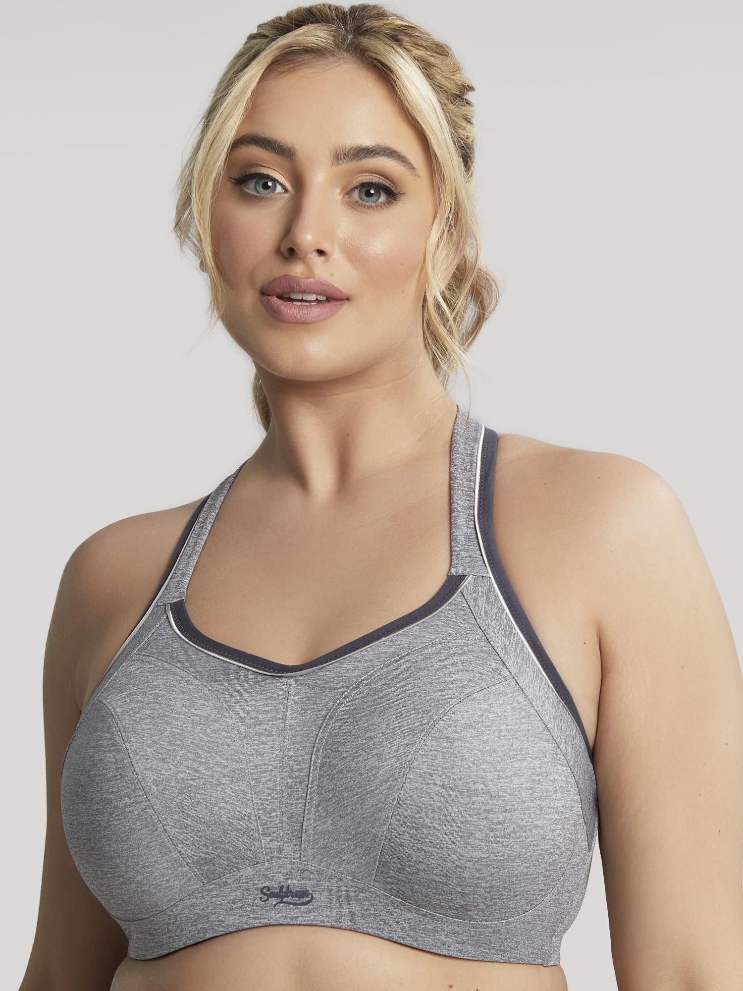 Non-Padded Sports Bra Charcoal/Marl 1