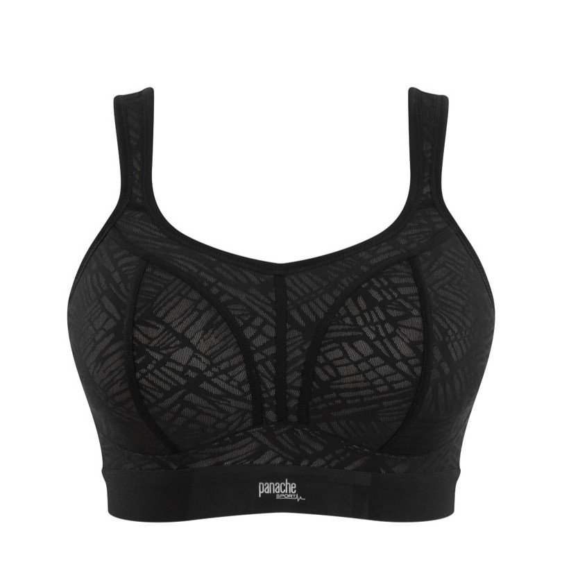 Non-wired Moulded Cup Sports Bra Black/Latte