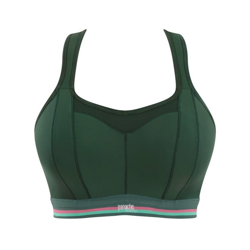 Racer Back Non-Wired Moulded Cup Sports Bra Forest Green