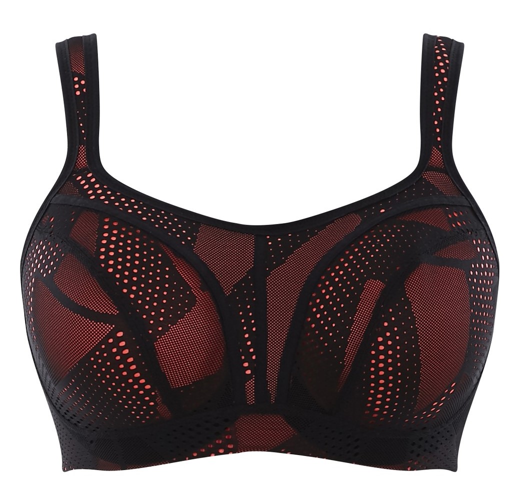 Sujetador Deportivo de Copa Moldeada Lace Black/Coral
