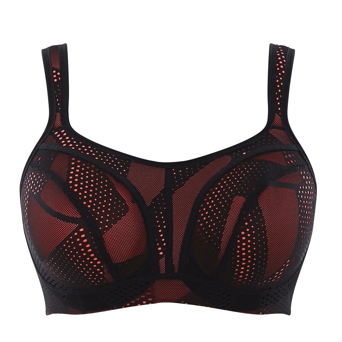 Sports Lace Black / Coral Moulded Cup Bra