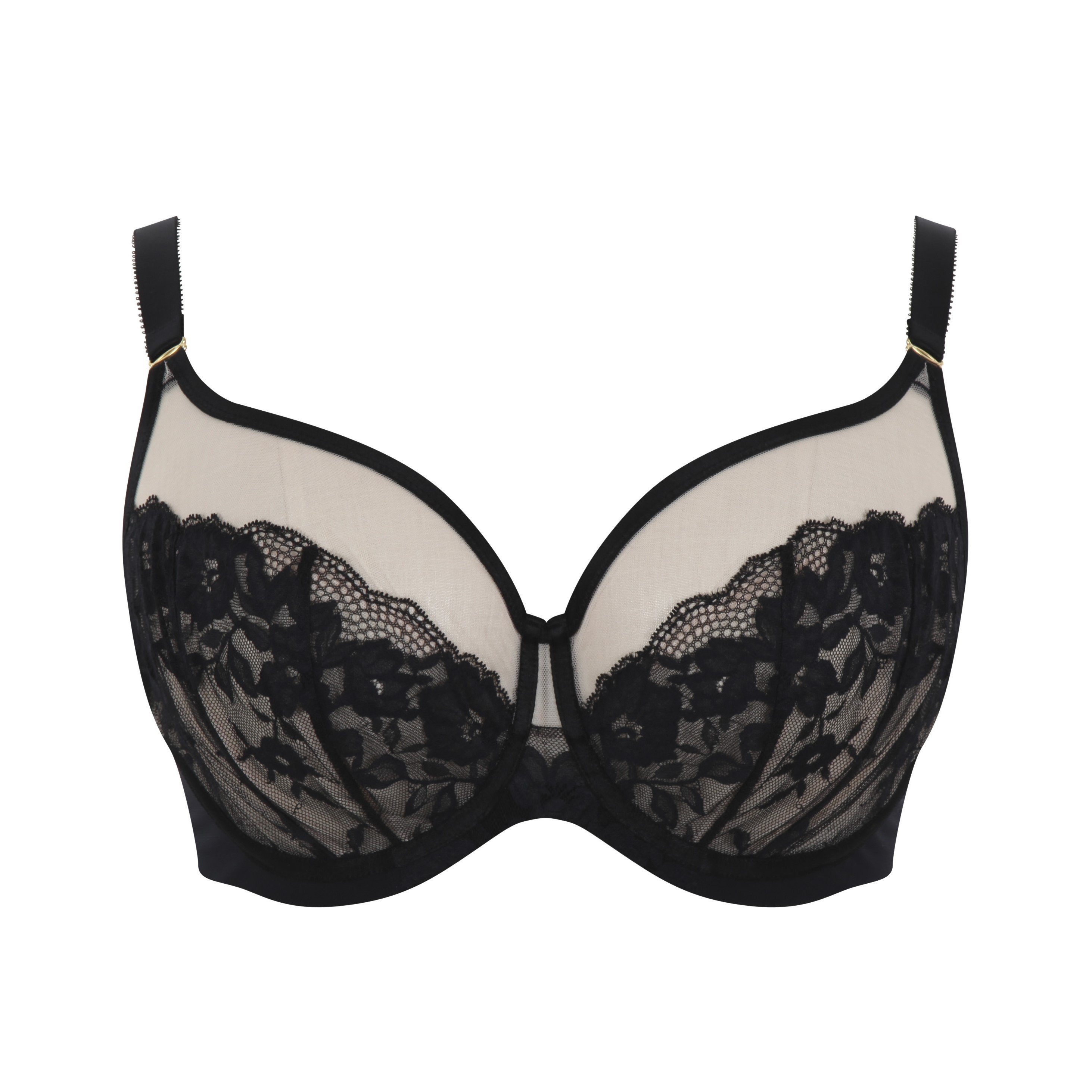 Non-padded Full Cup Bra with Embroidery Josephine Black/Latte