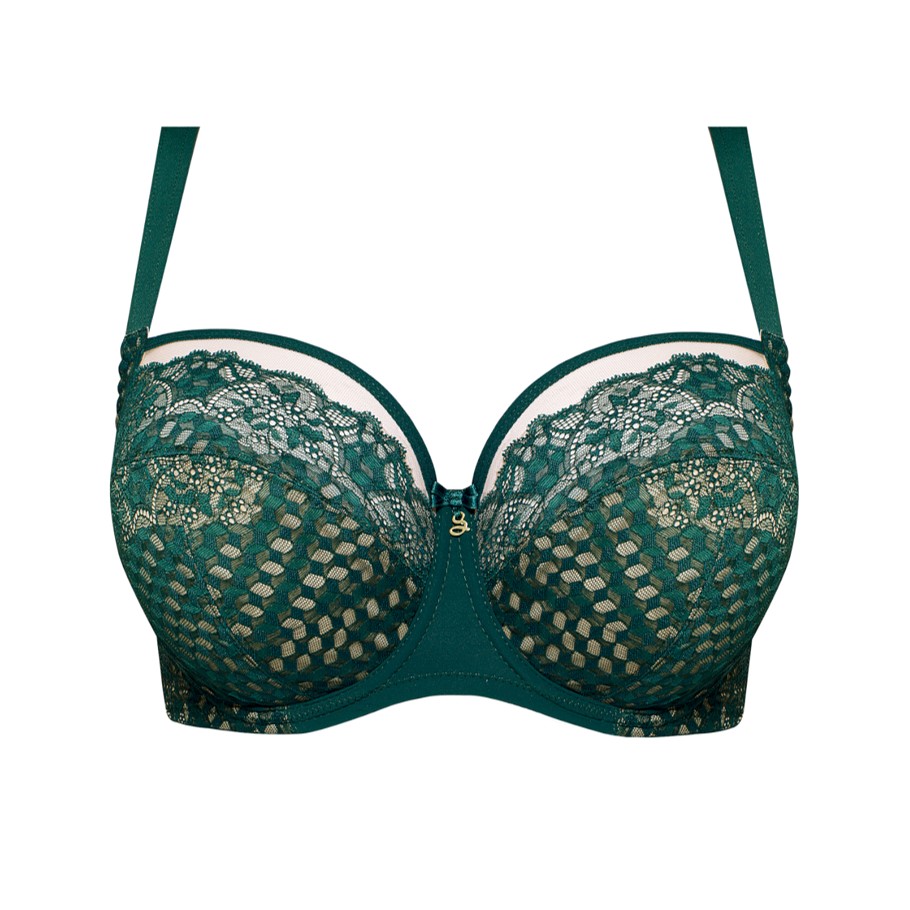 Non-padded Full Cup Bra with Lace Rosalia Emerald