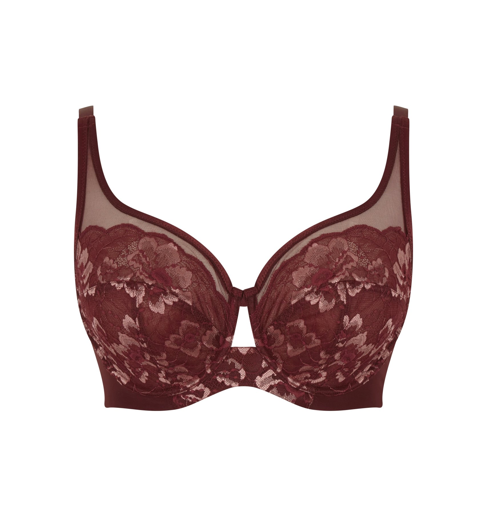 Non-padded Full Cup Lace Bra Sabrina Red Rose