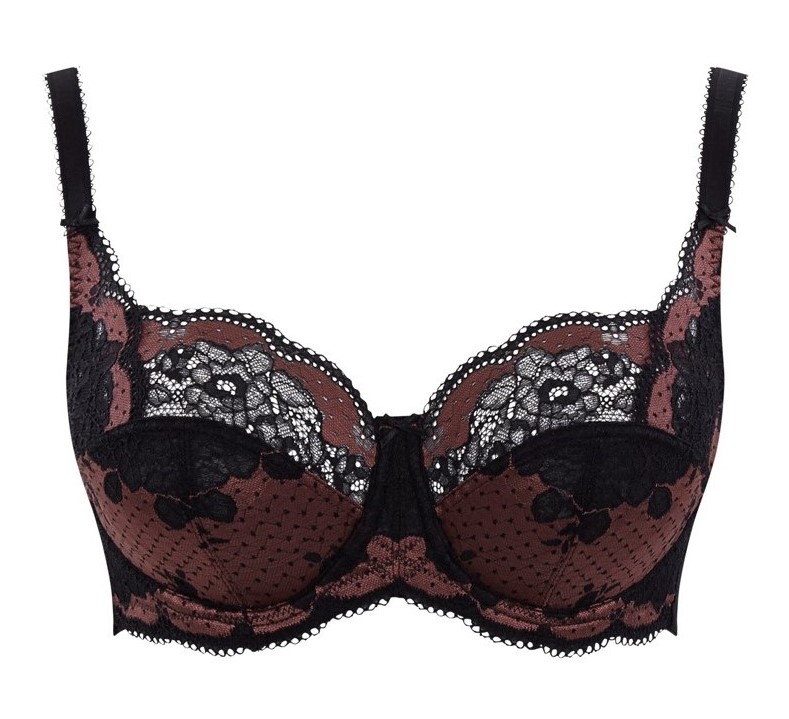 Sujetador Full Cup de Copa Suave con Encaje Clara Black/Fig