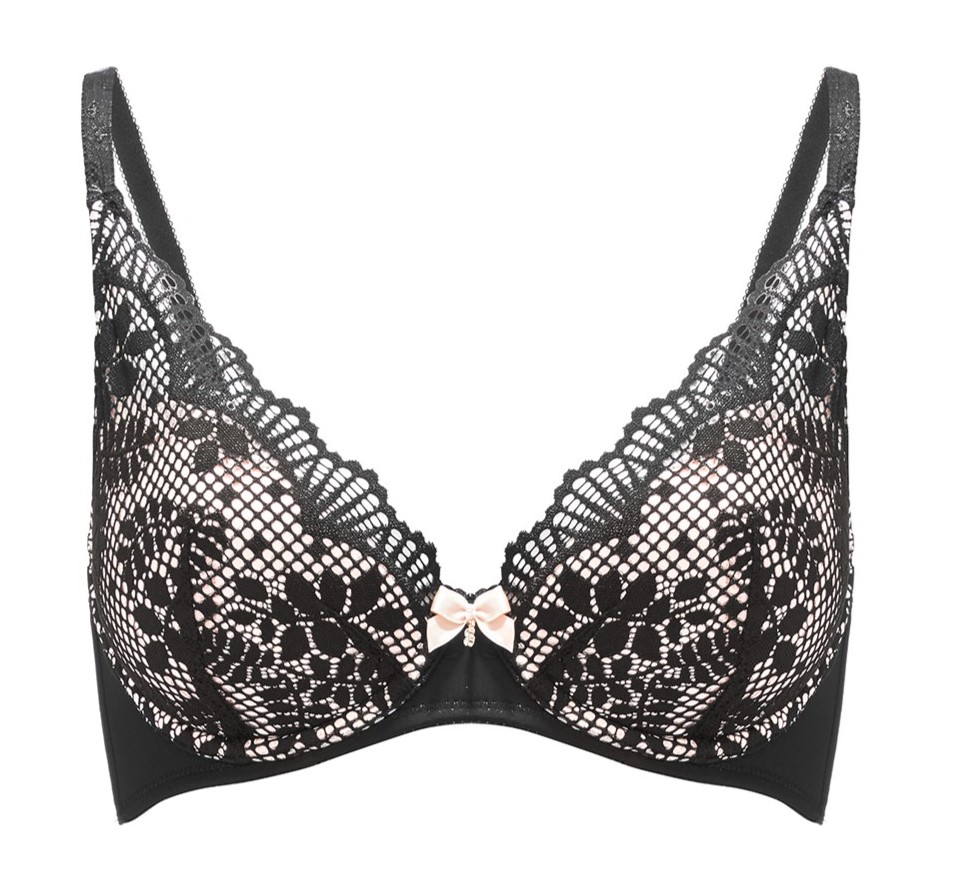 Soutien Decotado com Push Up Removível Pocket Up Black Graphic