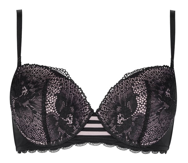 Sujetador Escotado Push Up Demi Up Taupe Black