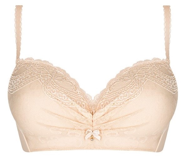 Sujetador Escotado Push Up Sin Aros Smart Wire Up Beige