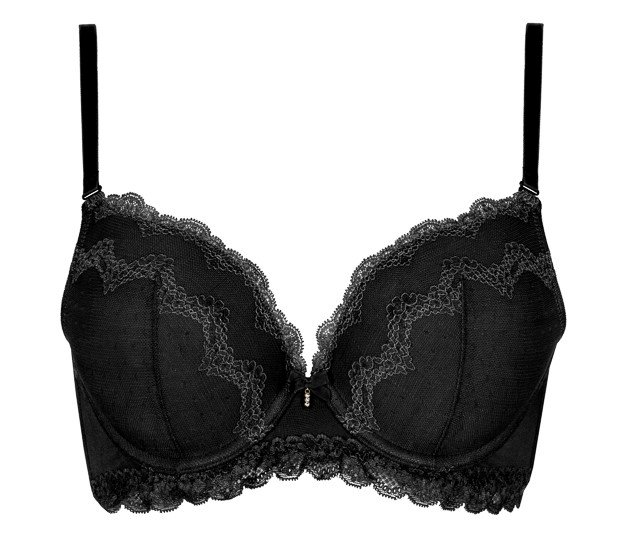 Sujetador Escotado Push Up con Encaje My Body Black Lace