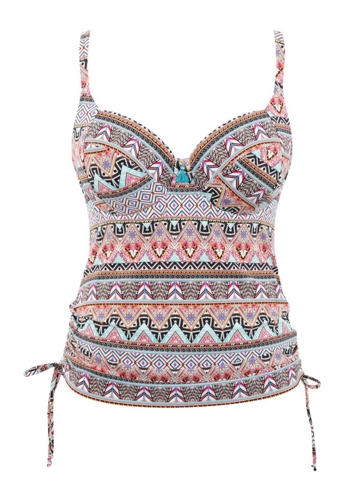 Non-padded Balconnet Tankini with Adjustable Length Eclectic Boho